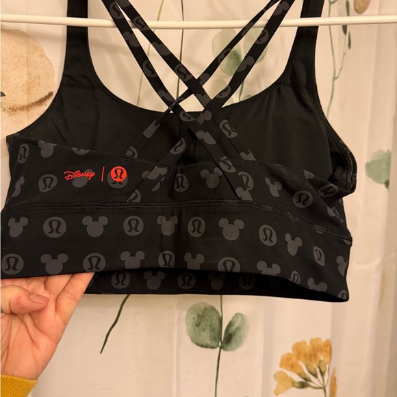 NWT. Lululemon Disney Black Energy Bra with Mickey Print. size 10 - Picture 2 of 4